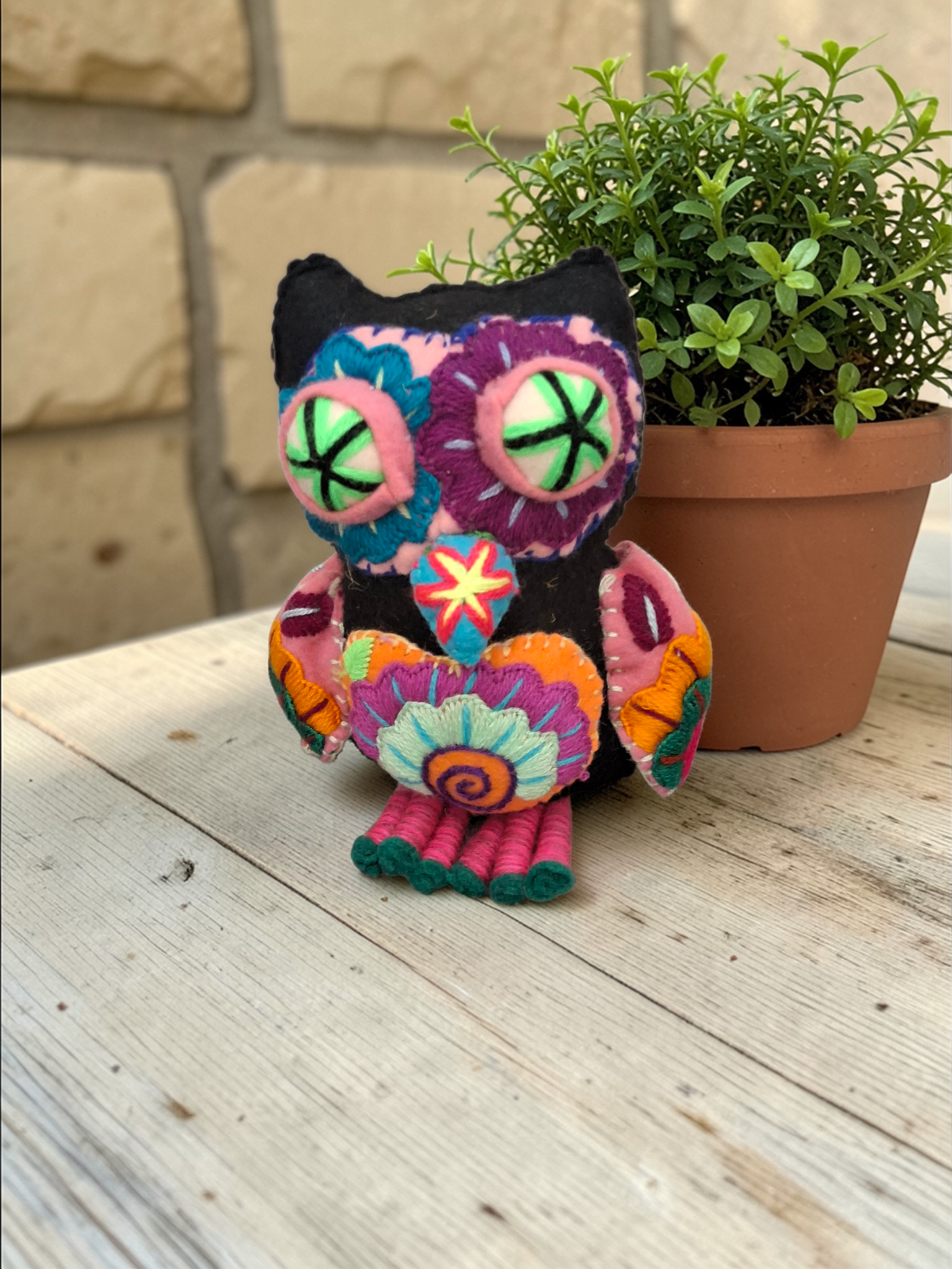 Handmade Floral Owl Plush