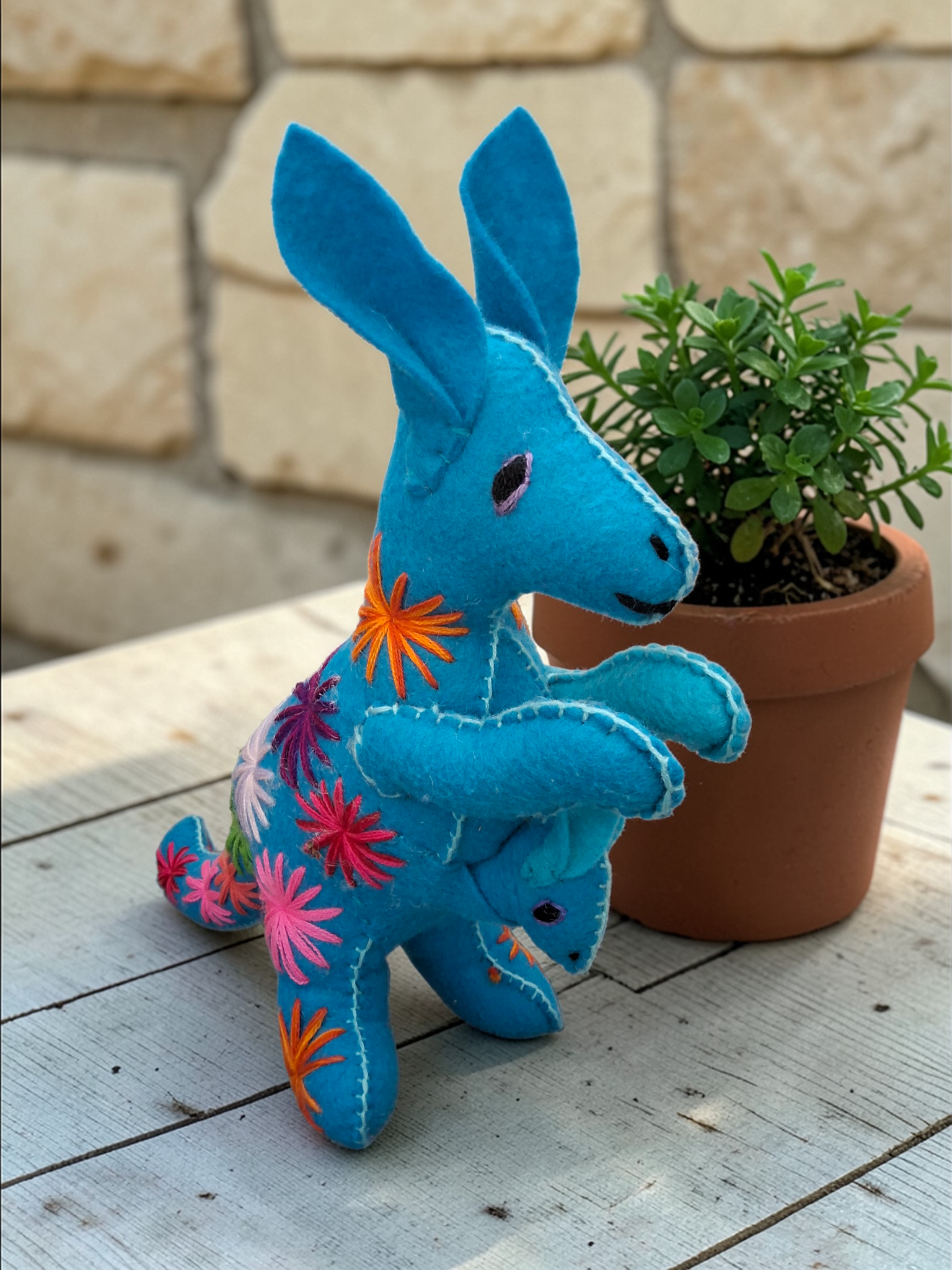 Handmade Felt Kangaroo Plush