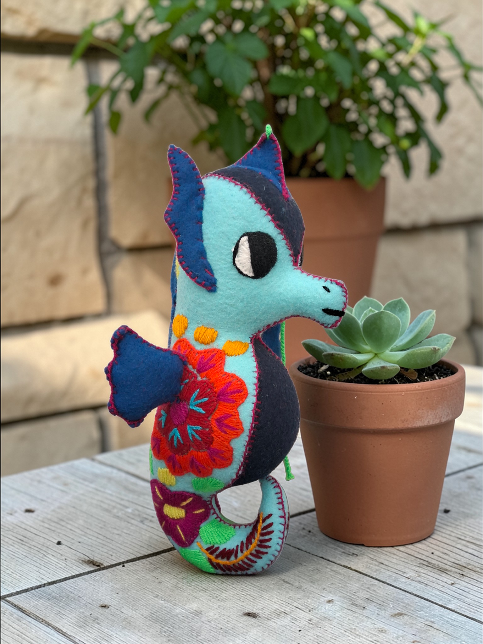 Handmade Felt Seahorse Plush