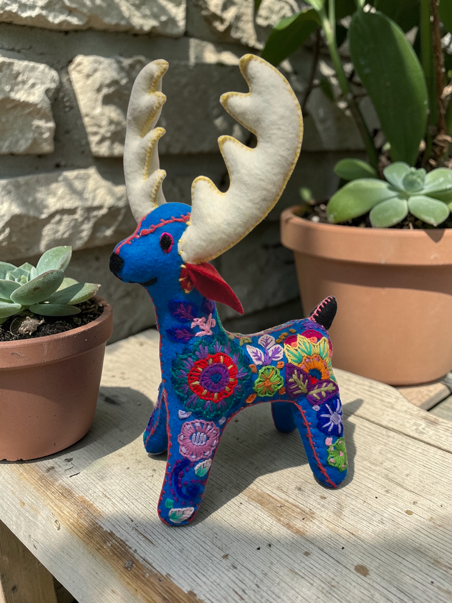 Embroidered Felt Deer Plush