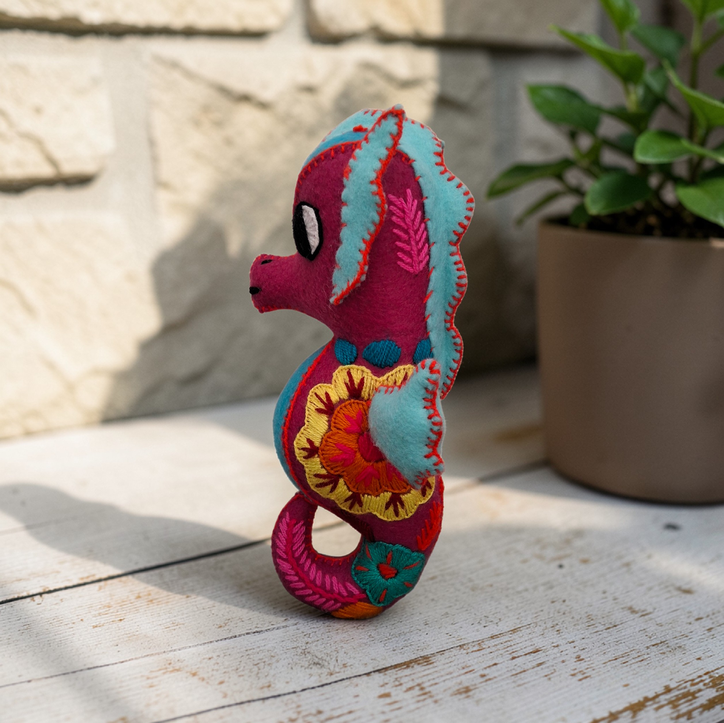 Handmade Felt Seahorse Plush