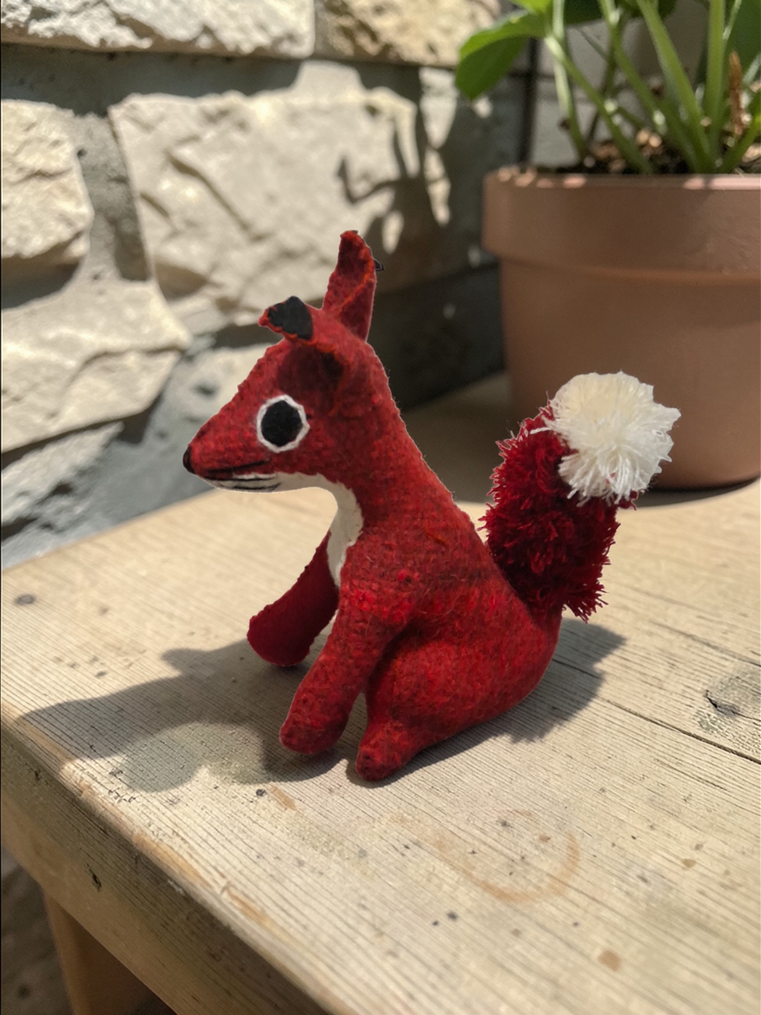 Red Felt Fox Wool Plush