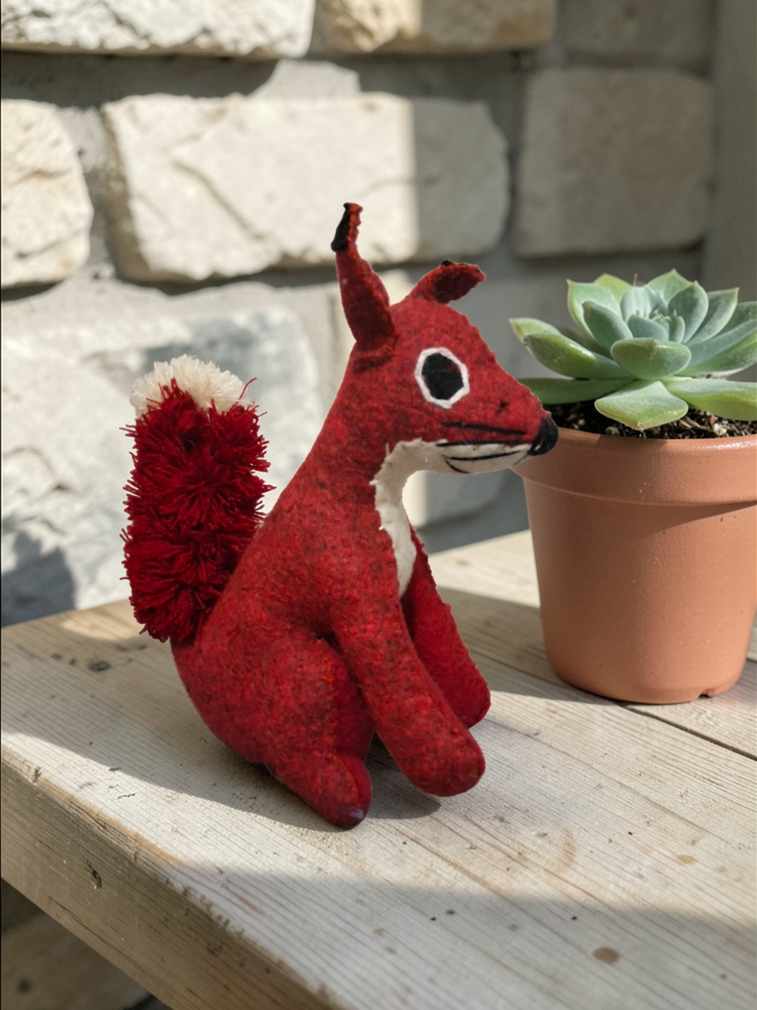 Red Felt Fox Wool Plush
