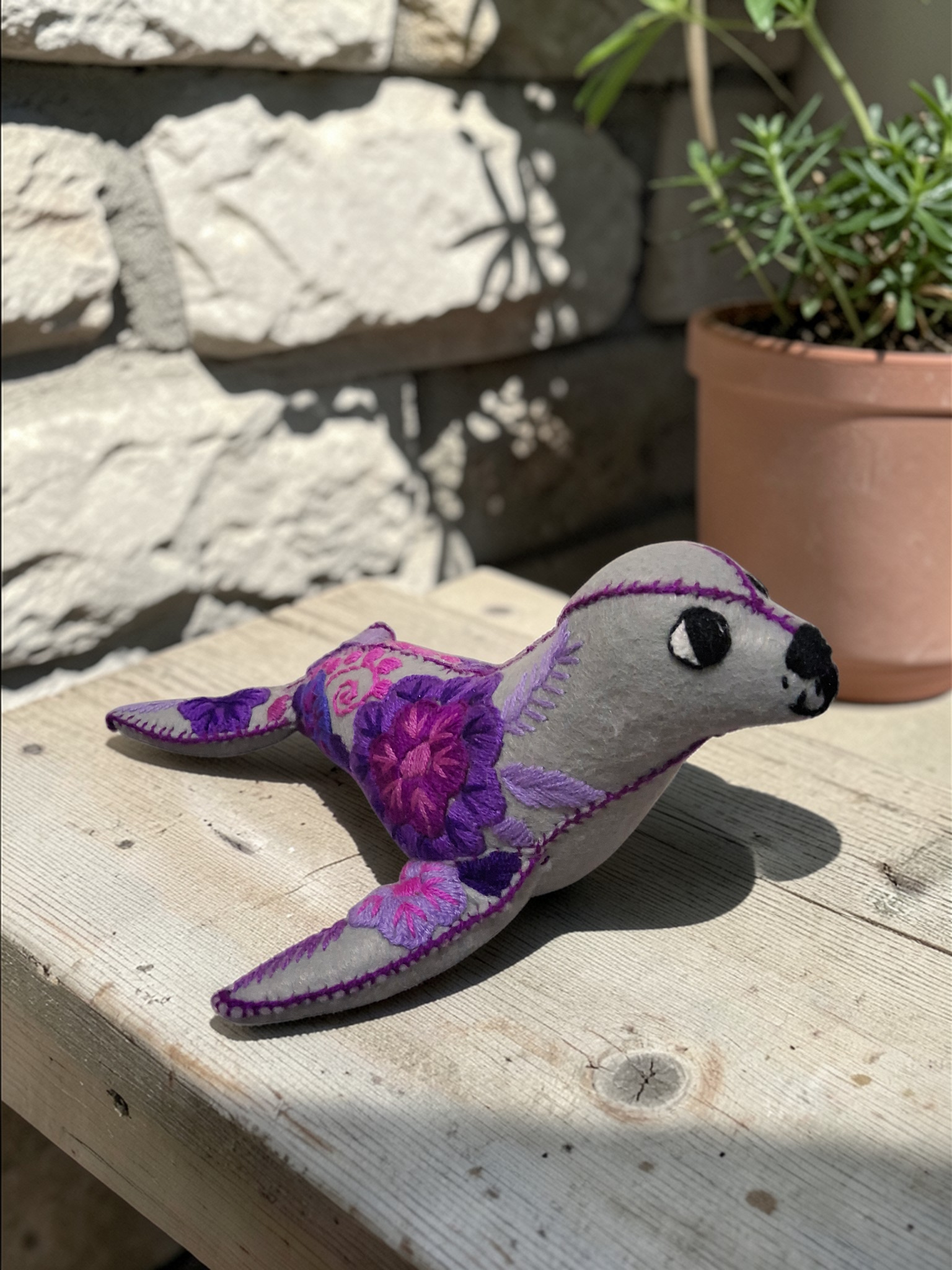 Plush Patchwork Seal