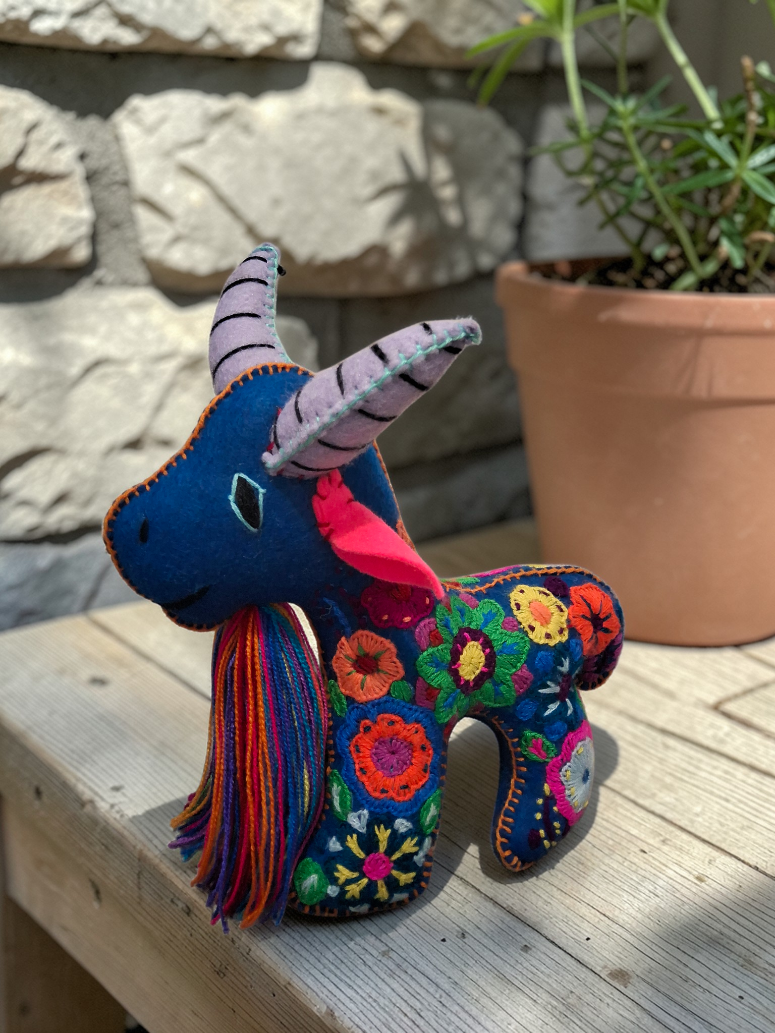 Embroidered Goat Plush