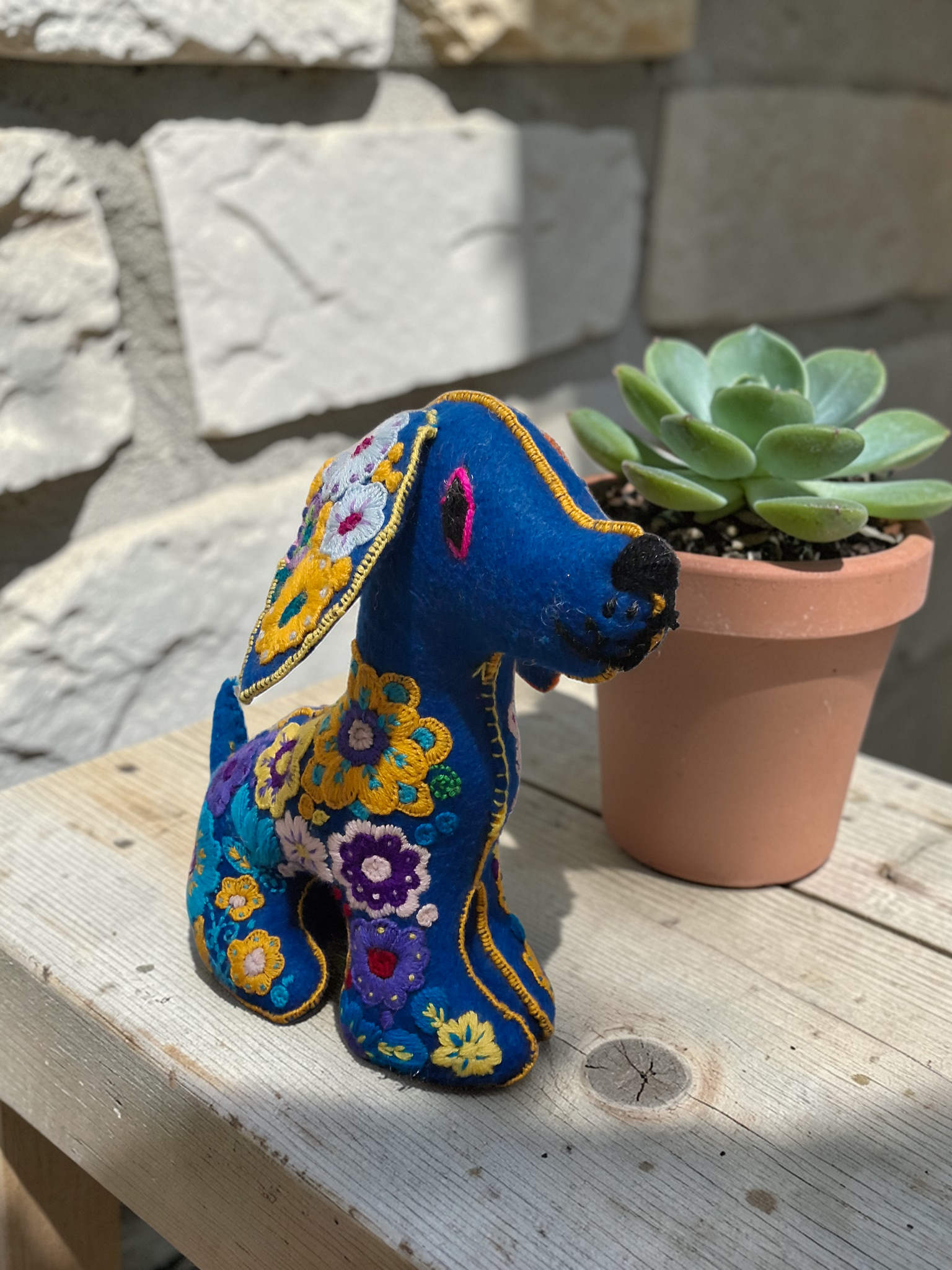 Embroidered Plush Dog