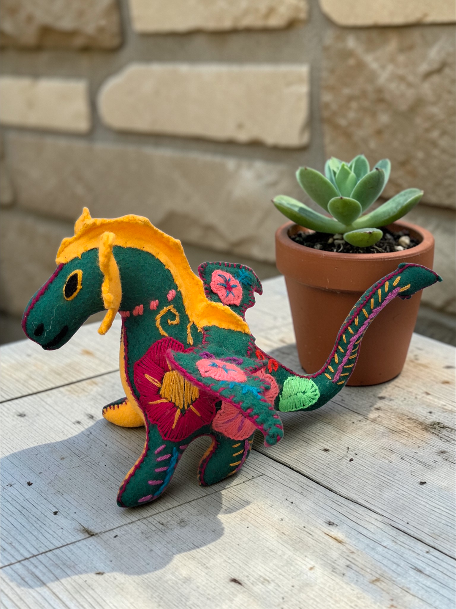 Embroidered Fabric Dragon Plush