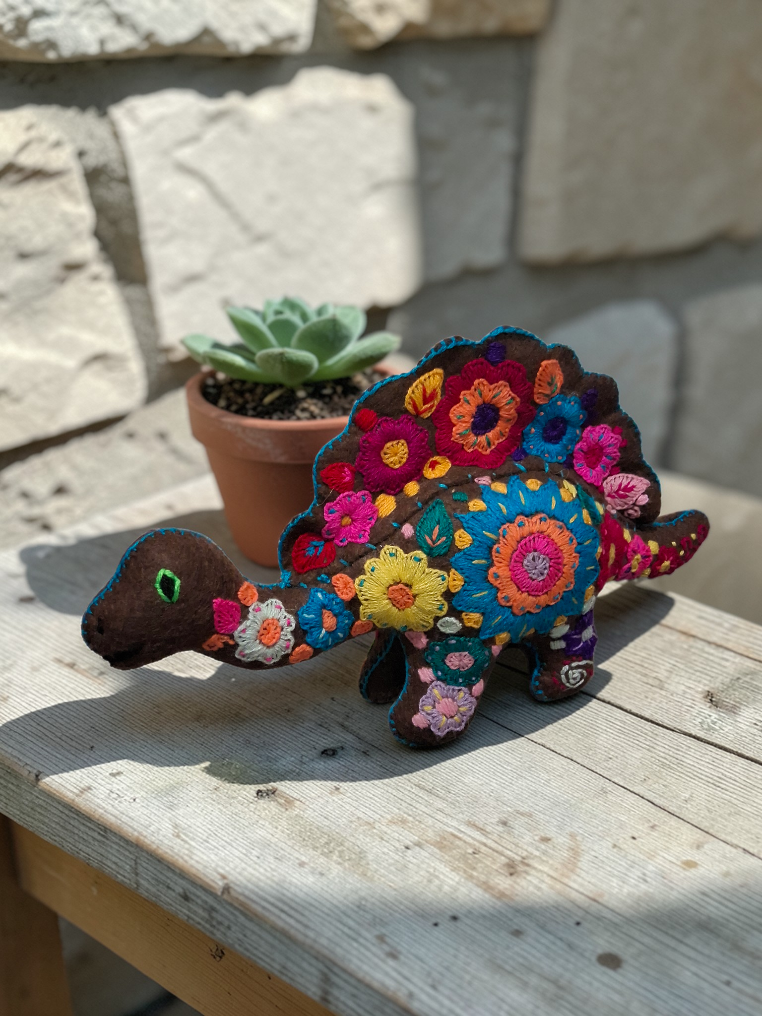 Handmade Felt Dinosaur Plush