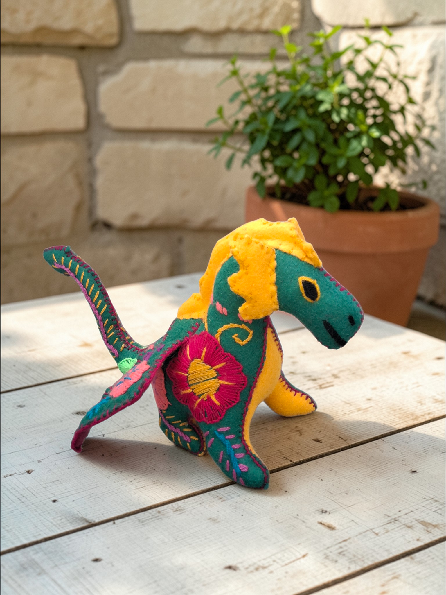 Embroidered Fabric Dragon Plush