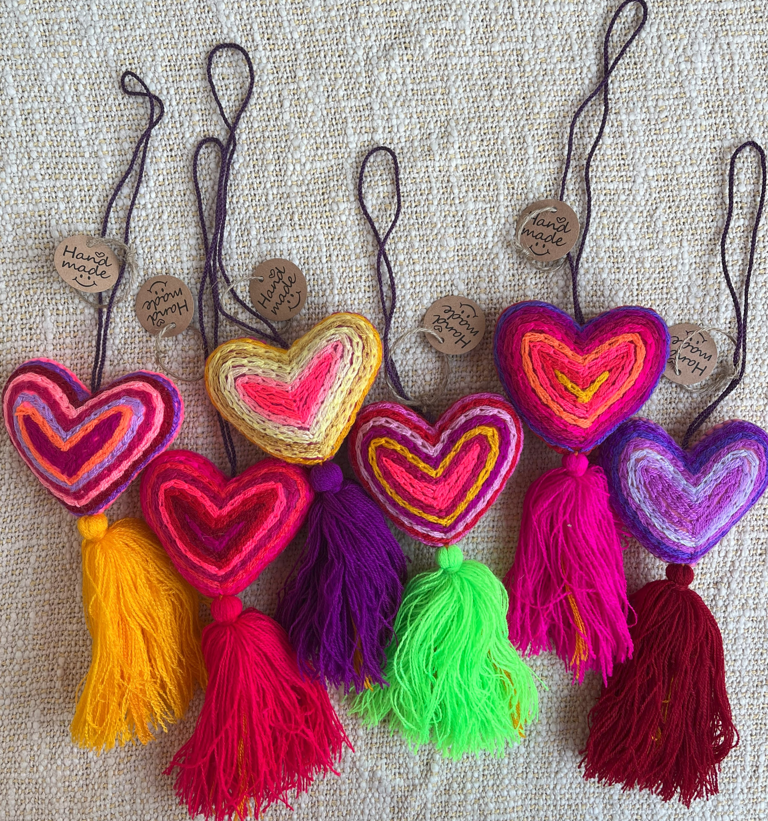 Handmade Heart Tassel Ornaments