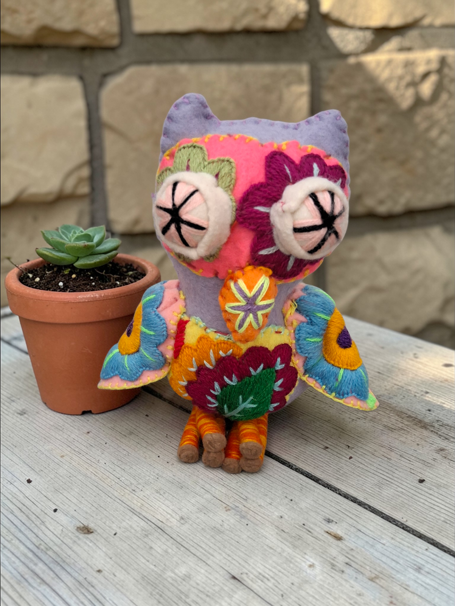 Handmade Floral Owl Plush