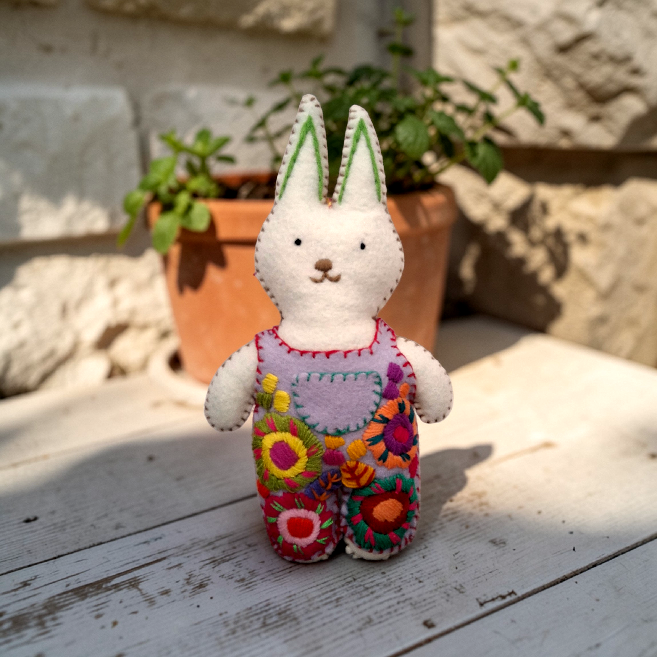 Embroidered Bunny Plush