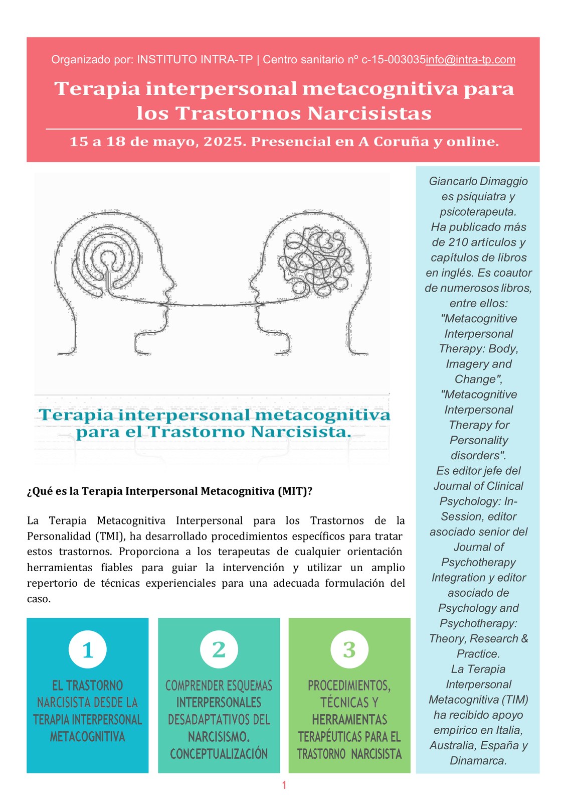 Terapia interpersonal metacognitiva para los trastornos narcisistas