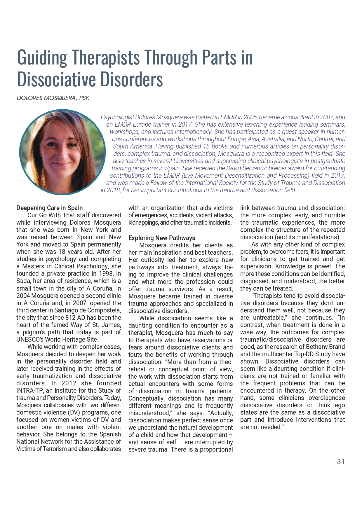 Guiding Therapists through parts in dissociative disorders