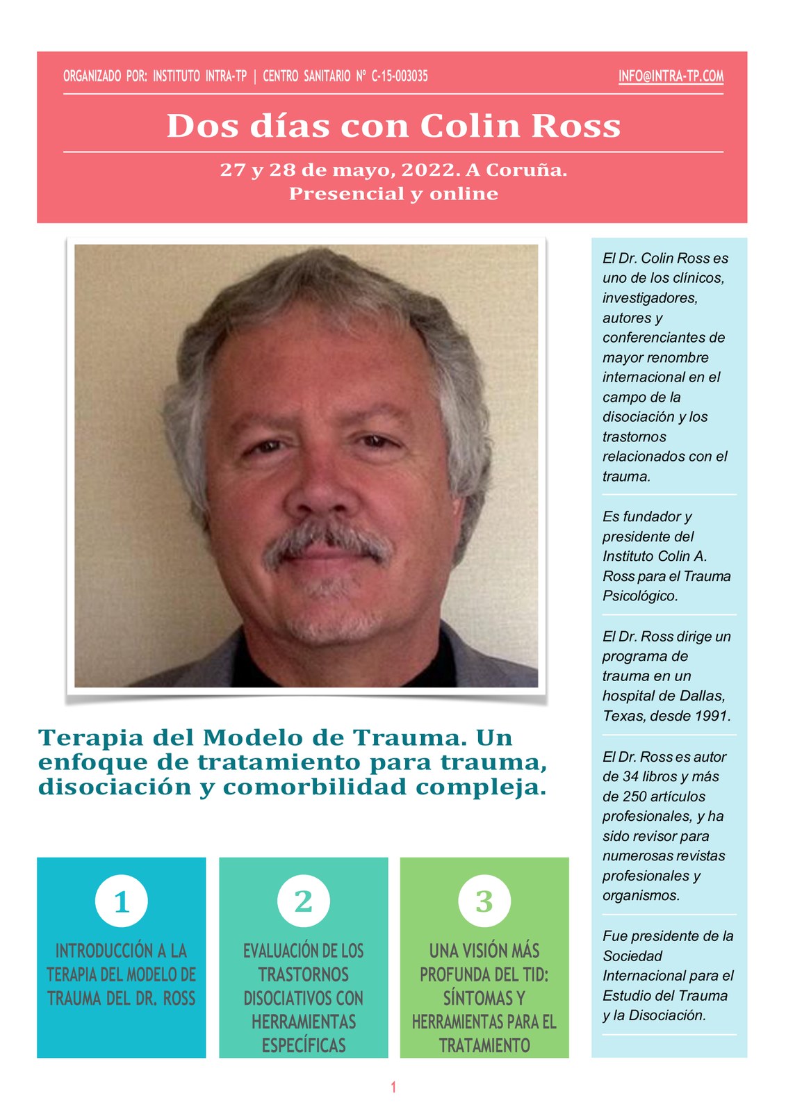 Dos días con Colin Ross. Terapia del Modelo de Trauma.