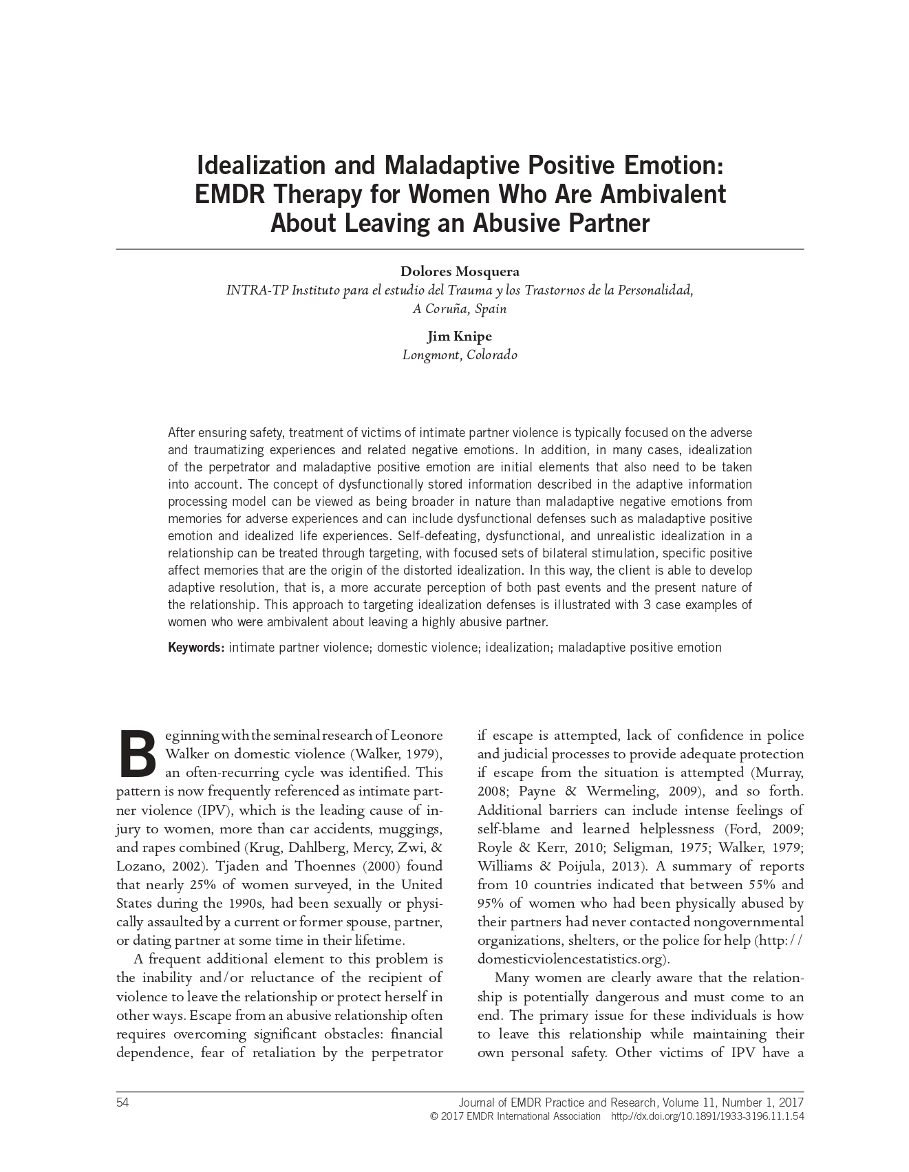 Idealization and Maladaptive Positive emotion Mosquera & Knipe