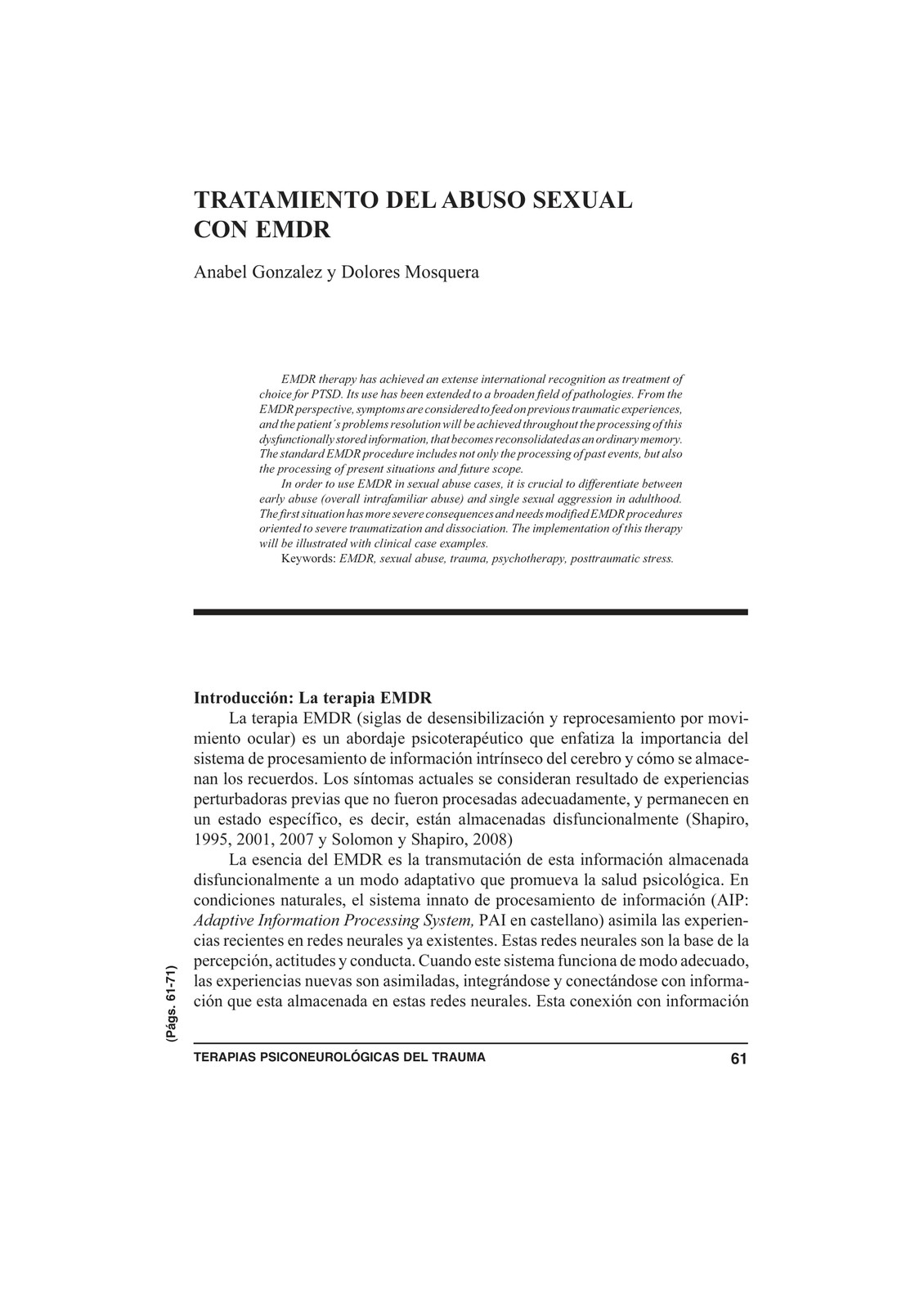 Tratamiento abuso sexual con EMDR