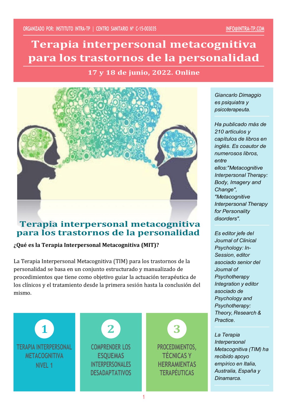 Terapia interpersonal metacognitiva para los trastornos de la personalidad