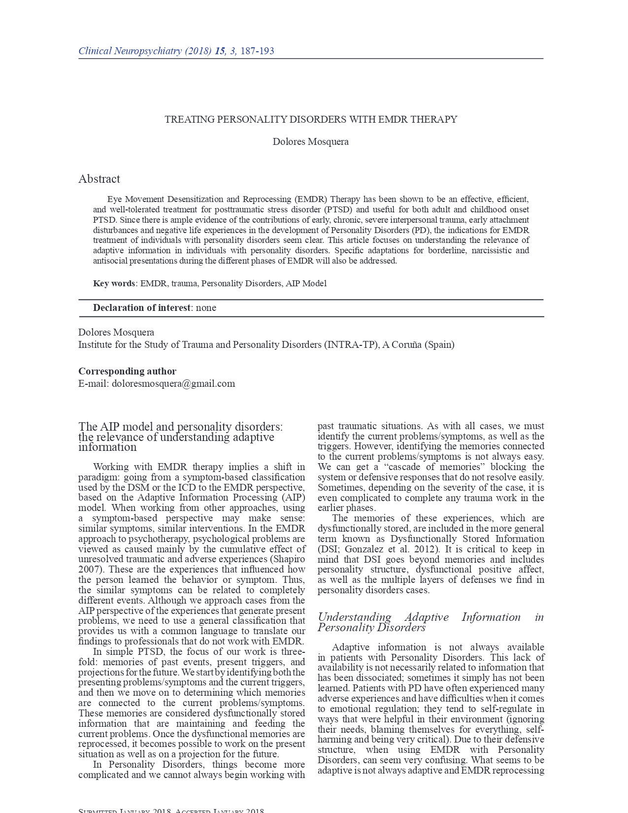 Treating Personality Disorders with EMDR