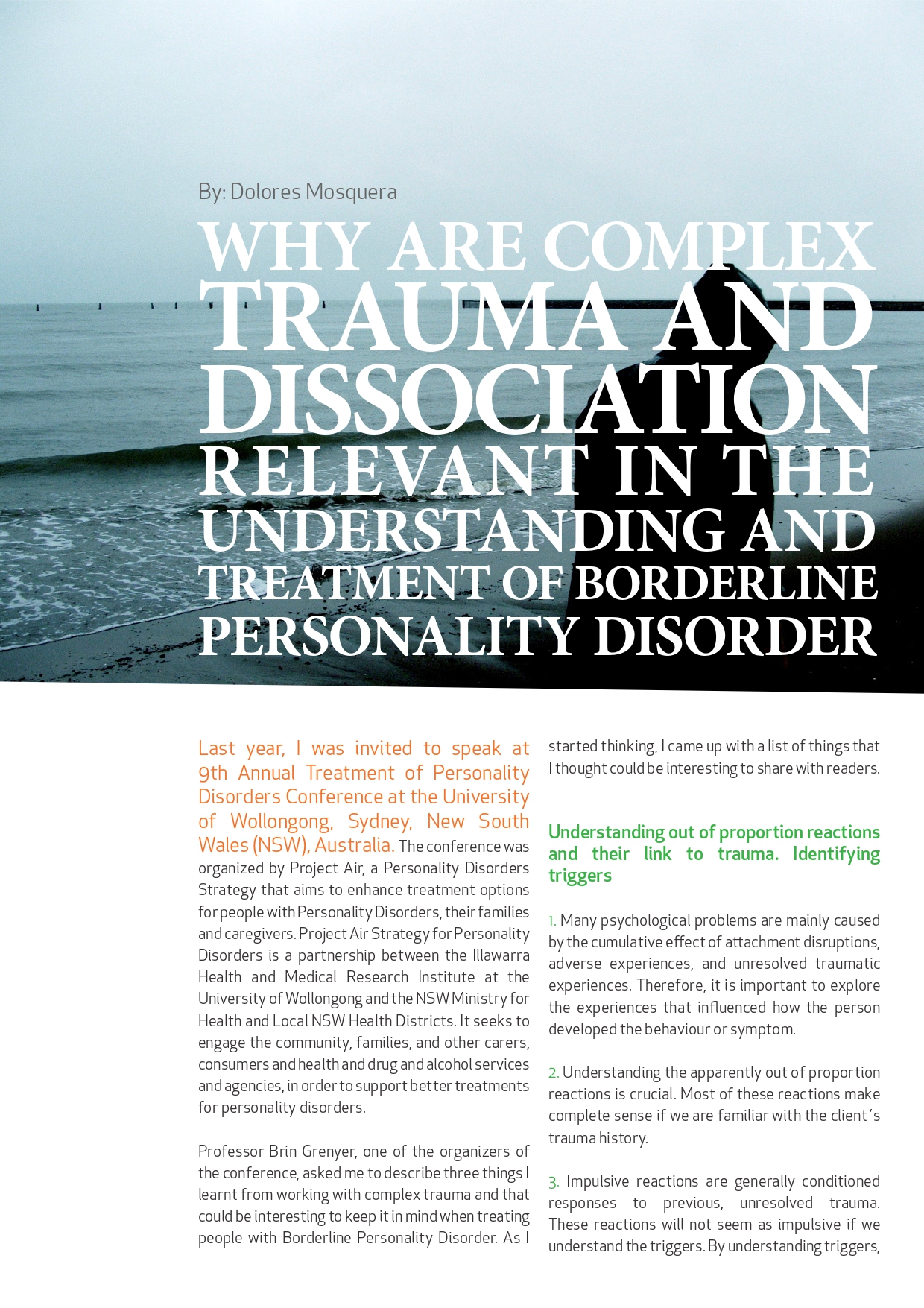 Complex trauma and dissociation in PD ESTD Mosquera 2016