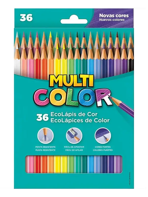 Caixa de 36 EcoLápis de Cor Multicolor
