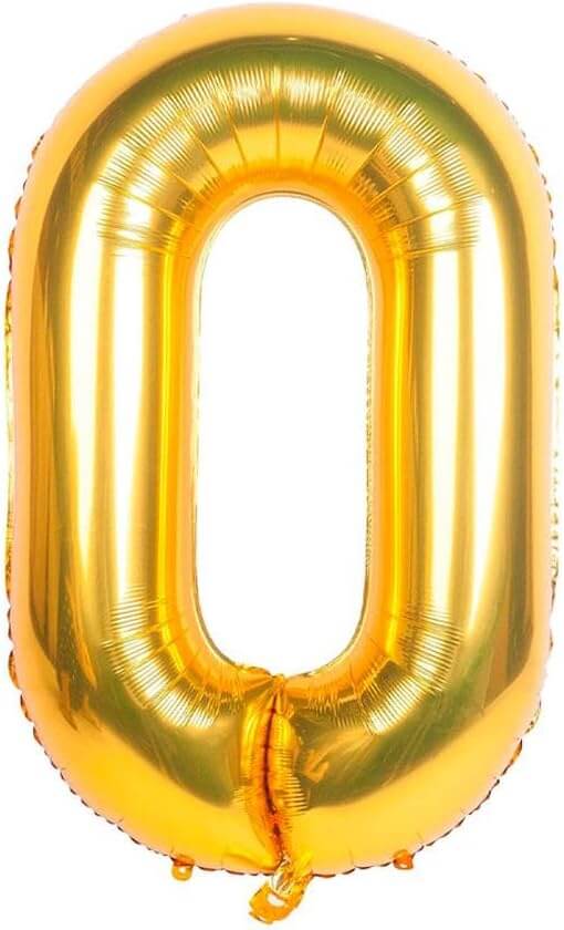 Balão de número Metalizado Dourado 40cm