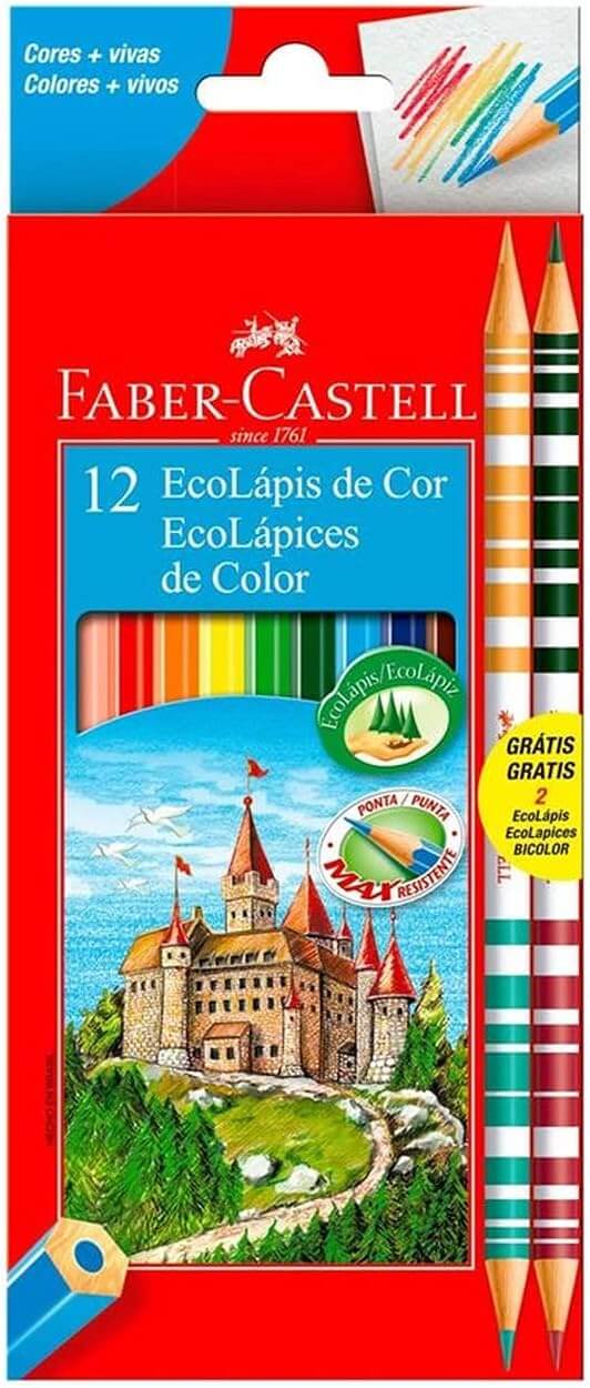EcoLápis de Cor Faber-Castell 12 Cores