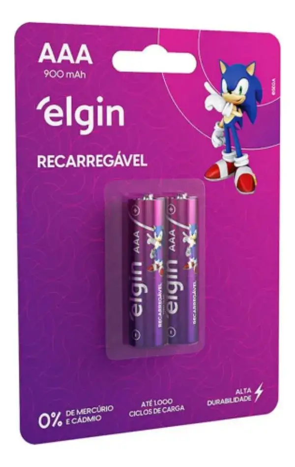 Pilhas AAA Recarregáveis Elgin Sonic
