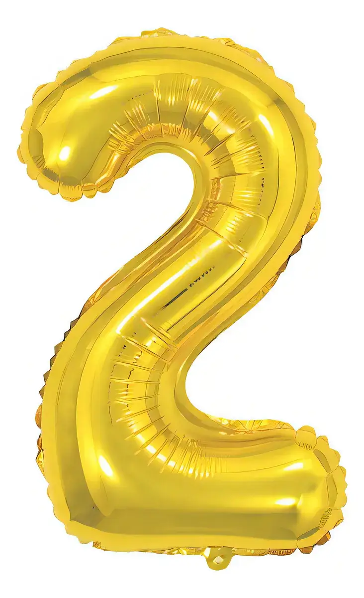 Balão de número Metalizado Dourado 40cm