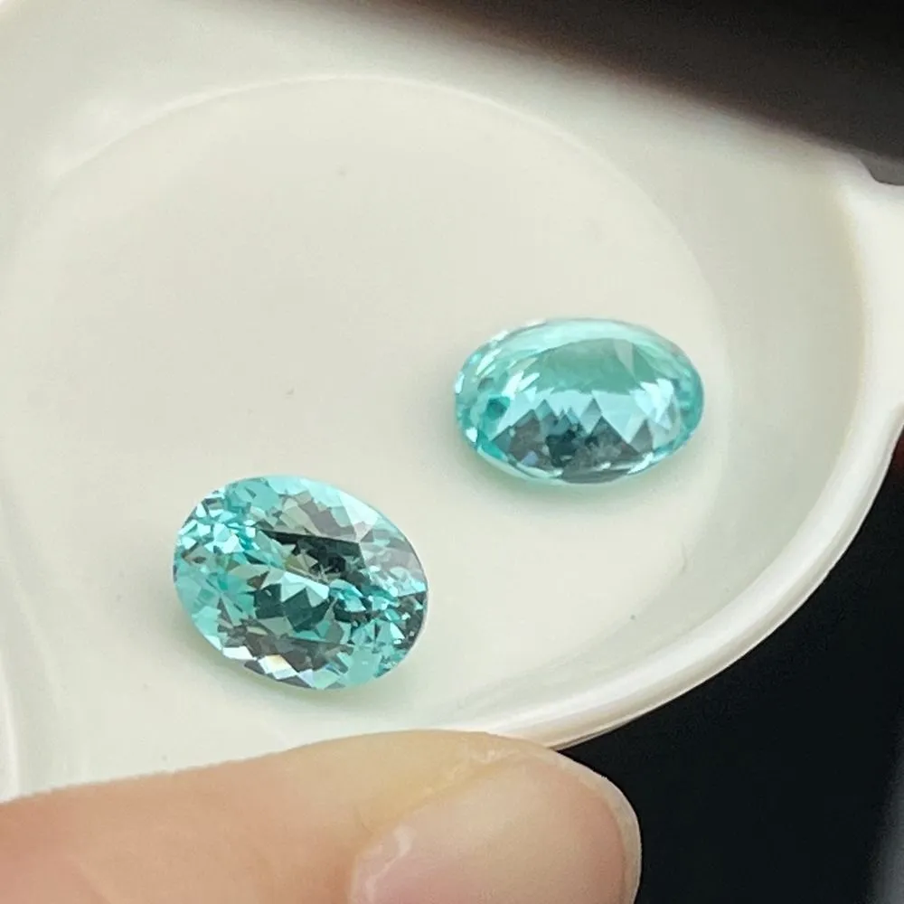 พลอยน้ำแข็งทัวร์มาลีนแท้เพาะเลี้ยง สีเขียวใส