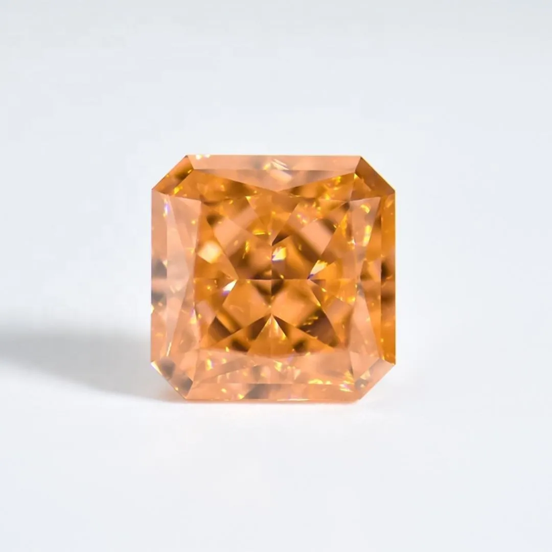 พลอยเซอร์โคเนียร์แท้ เพาะเลี้ยง สีเหลือง บุษราคัมเปล่งประกาย