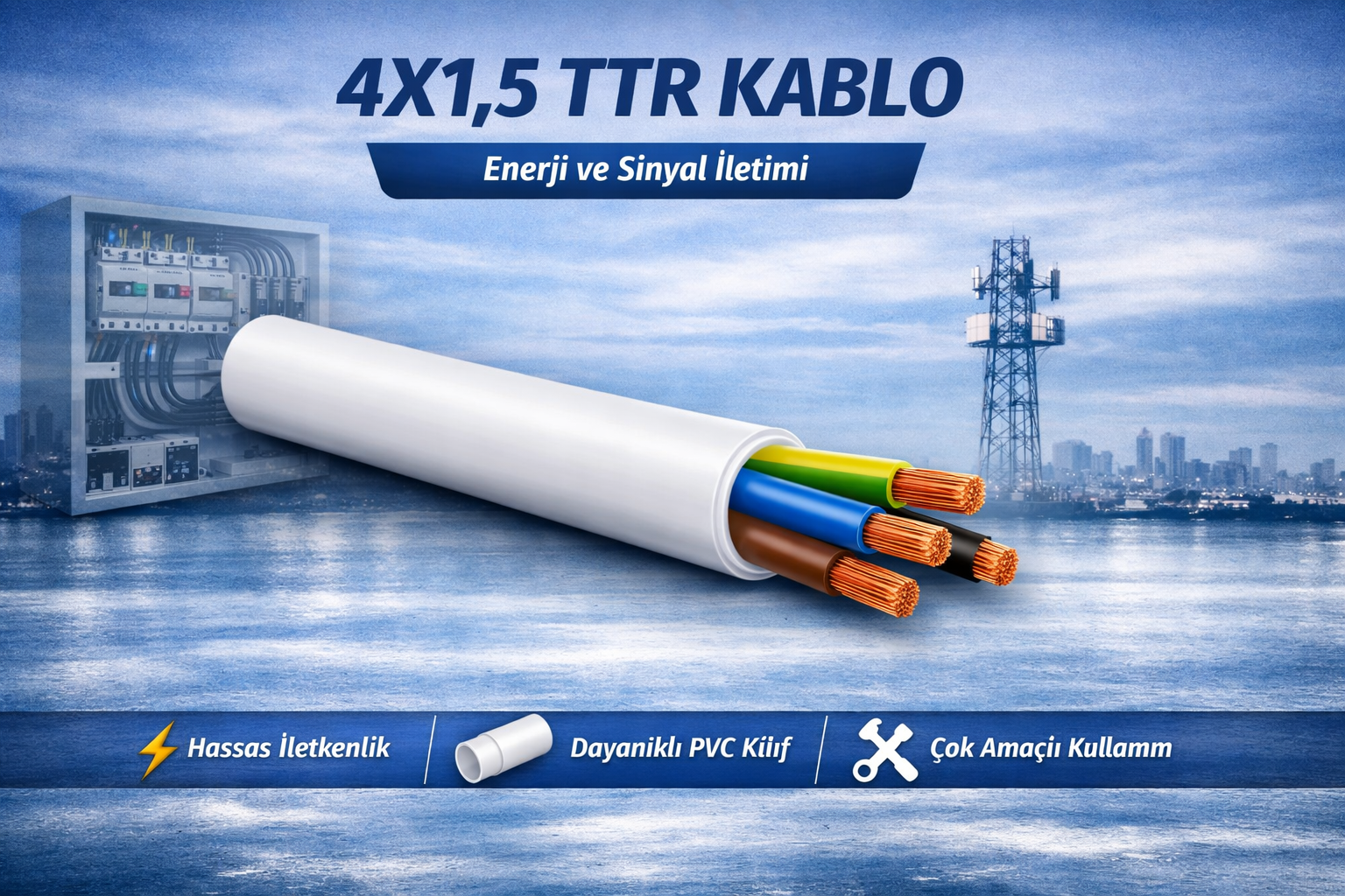4X1,5 TTR Bakır Kablo
