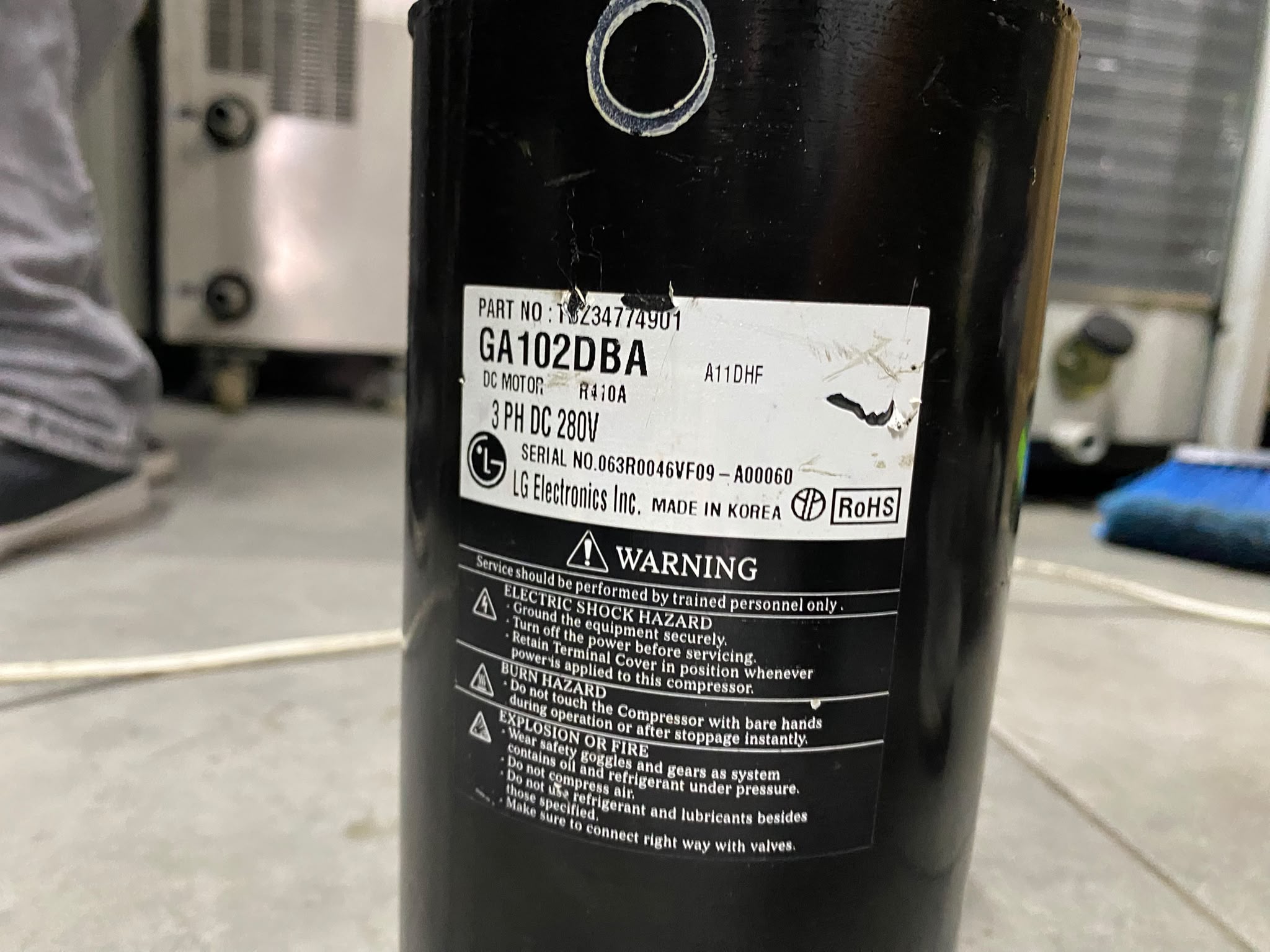 LG GA102DBA DC Inverter Rotary Klima Kompresörü | Orijinal LG Yedek Parça