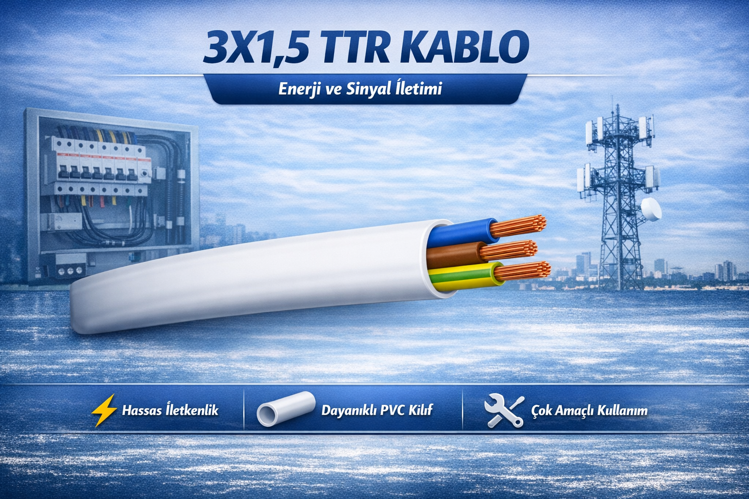 3X1,5 TTR  Bakır Kablo