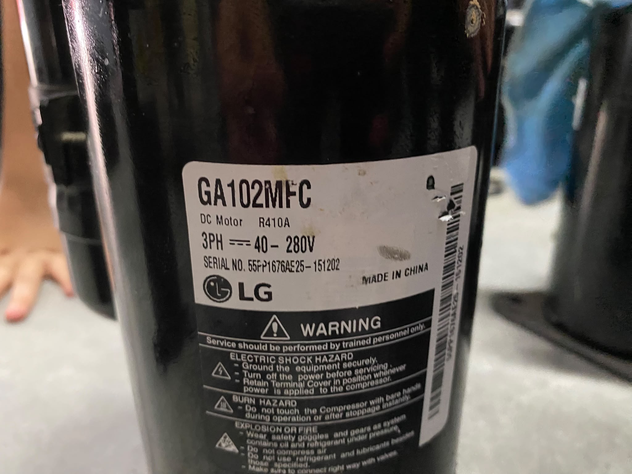 LG GA102MFC Inverter Rotary Klima Kompresörü | Orijinal Yedek Parça