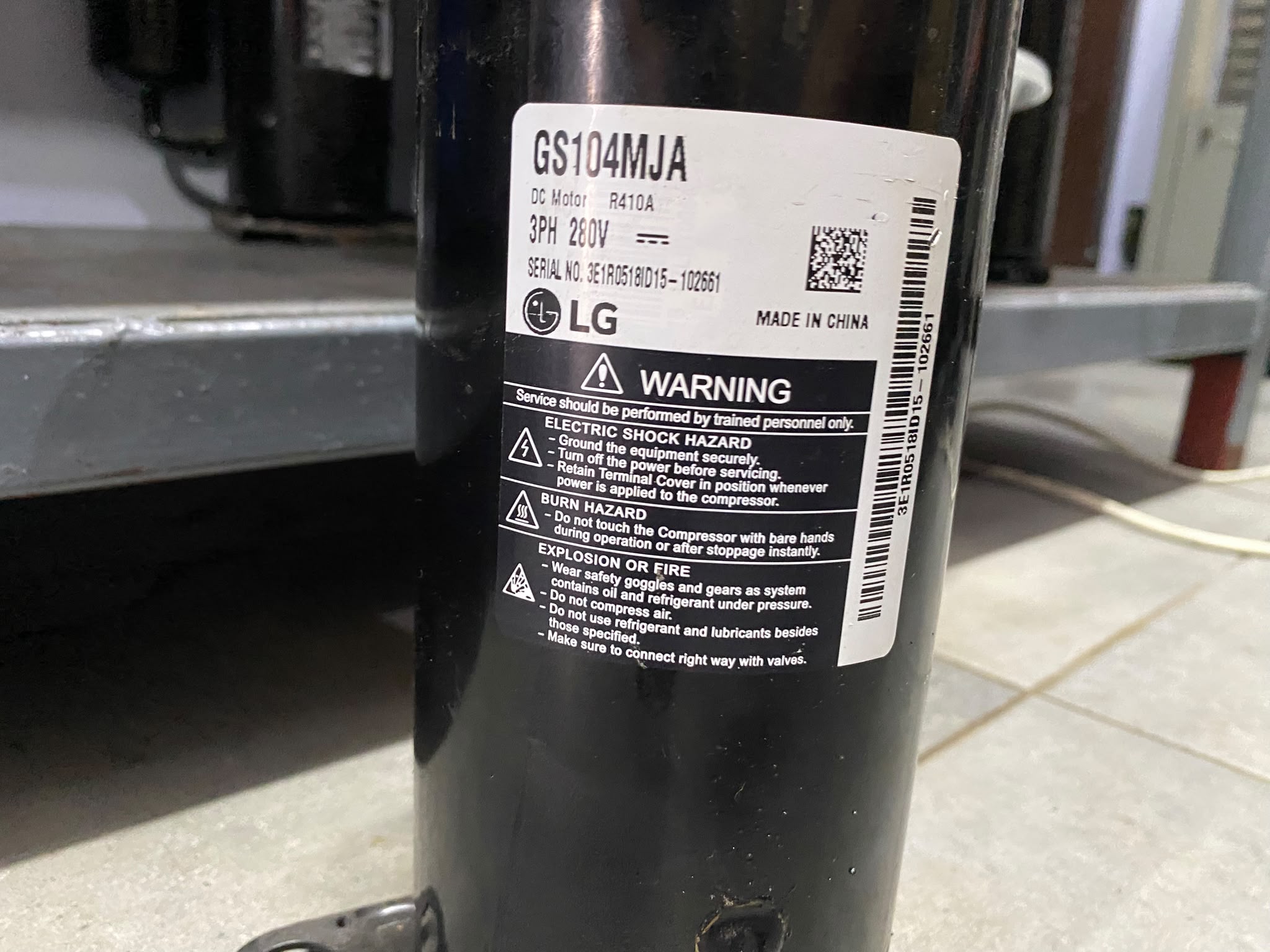 LG GS104MJA DC Inverter Rotary Klima Kompresörü R410A | Orijinal LG
