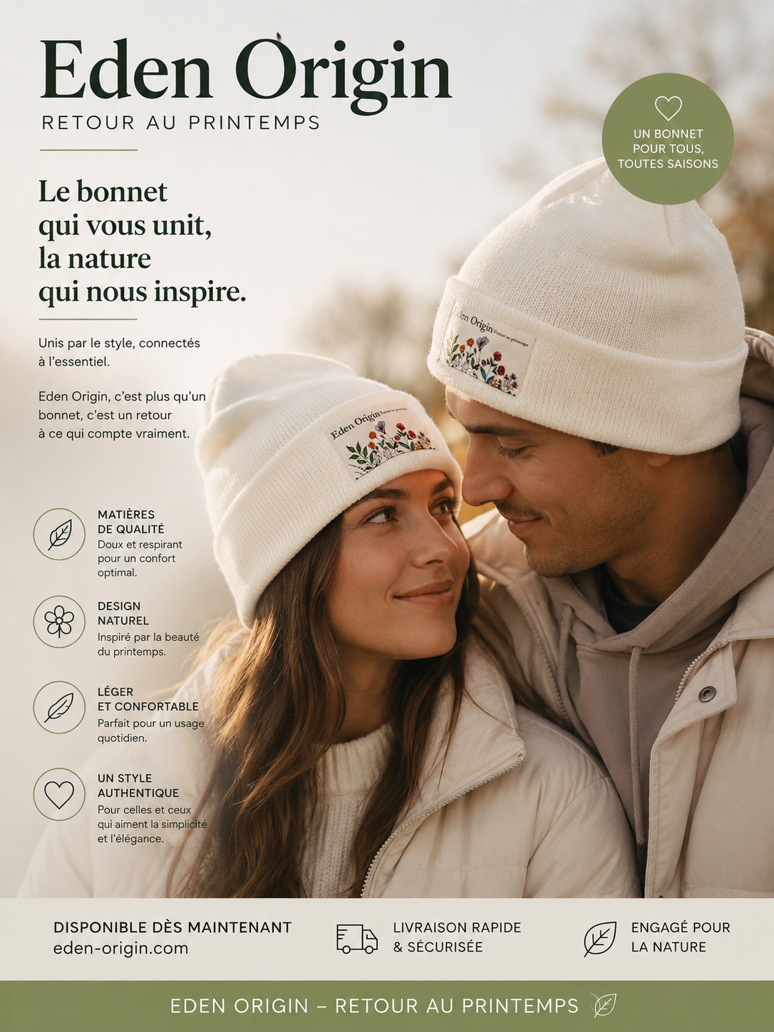 Bonnet Eden Origin – retour au printemps 