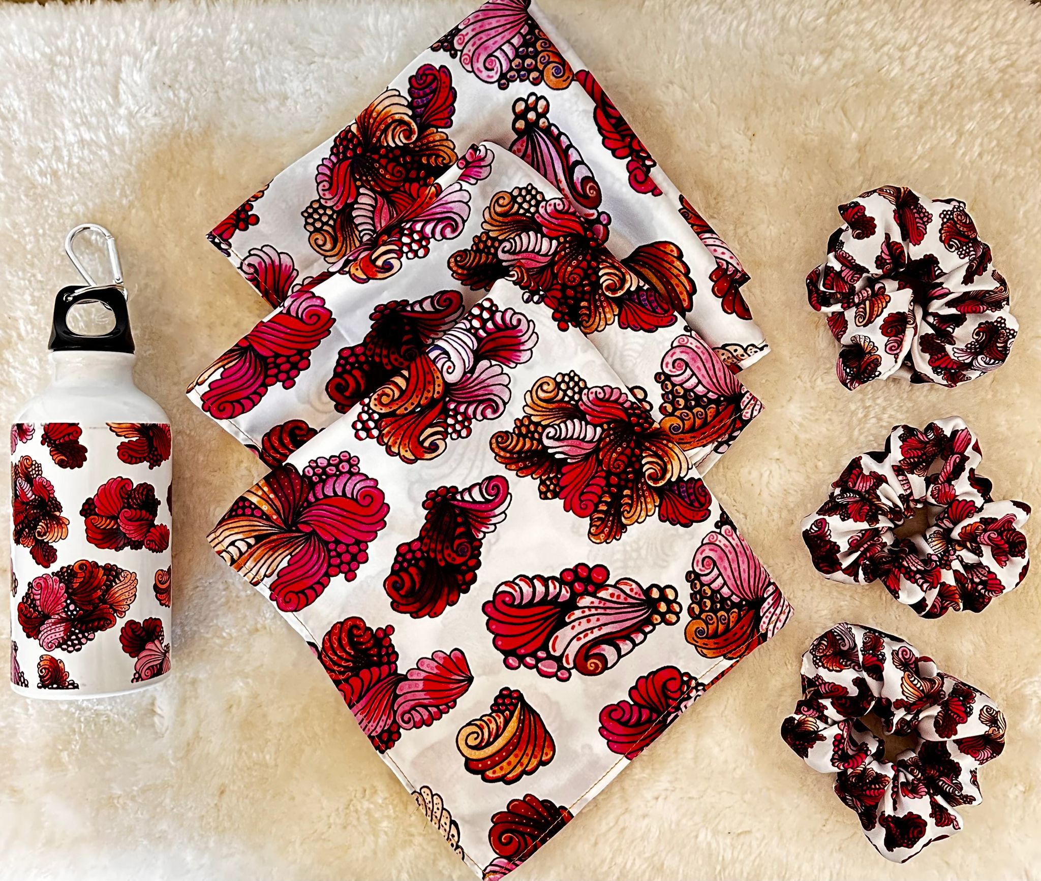 Lenço estampado de seda