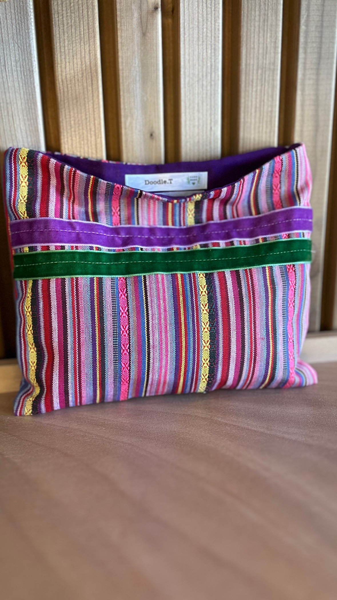 Bolsa de riscas com veludo