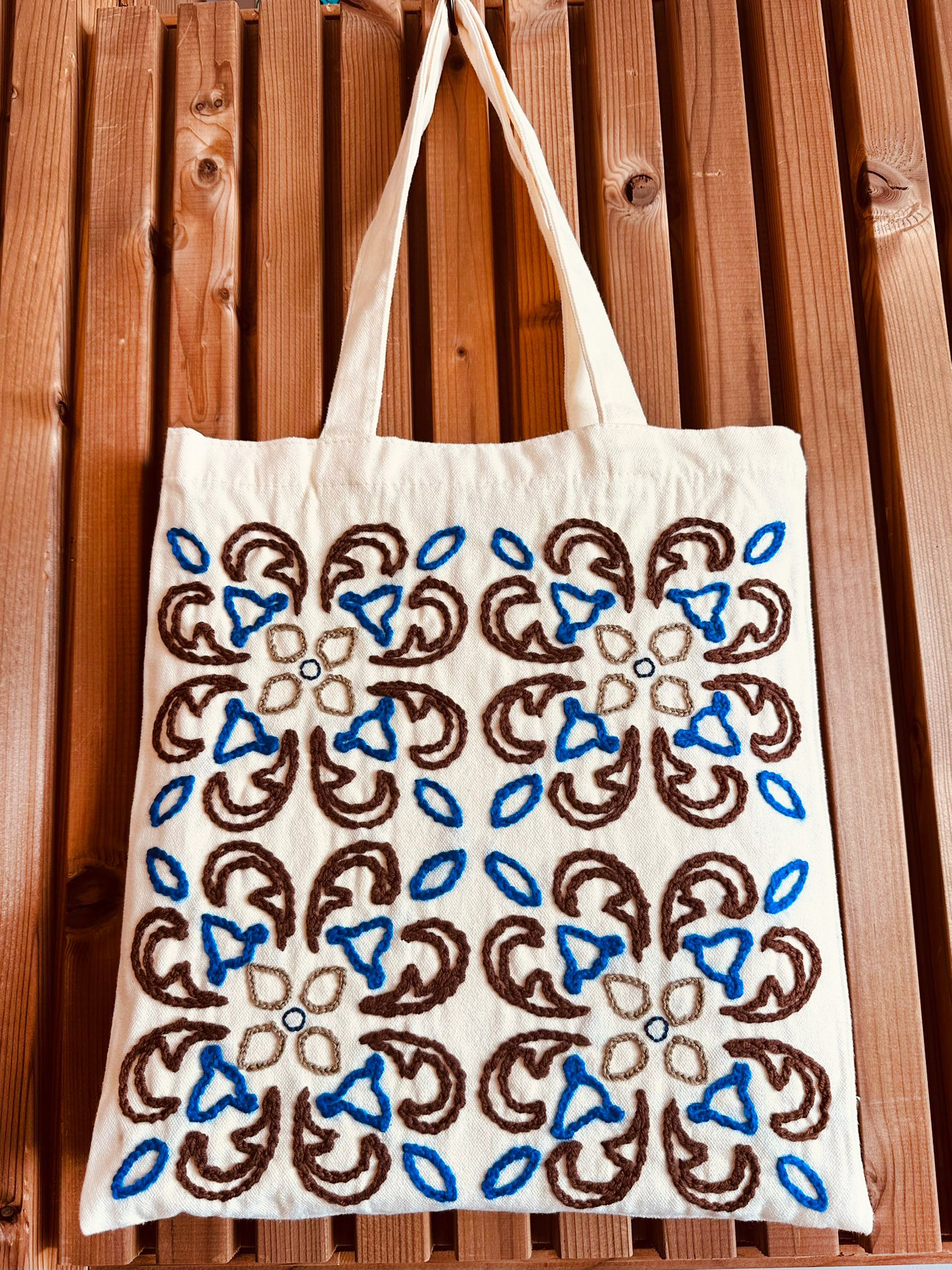 Saco de algodão bordado