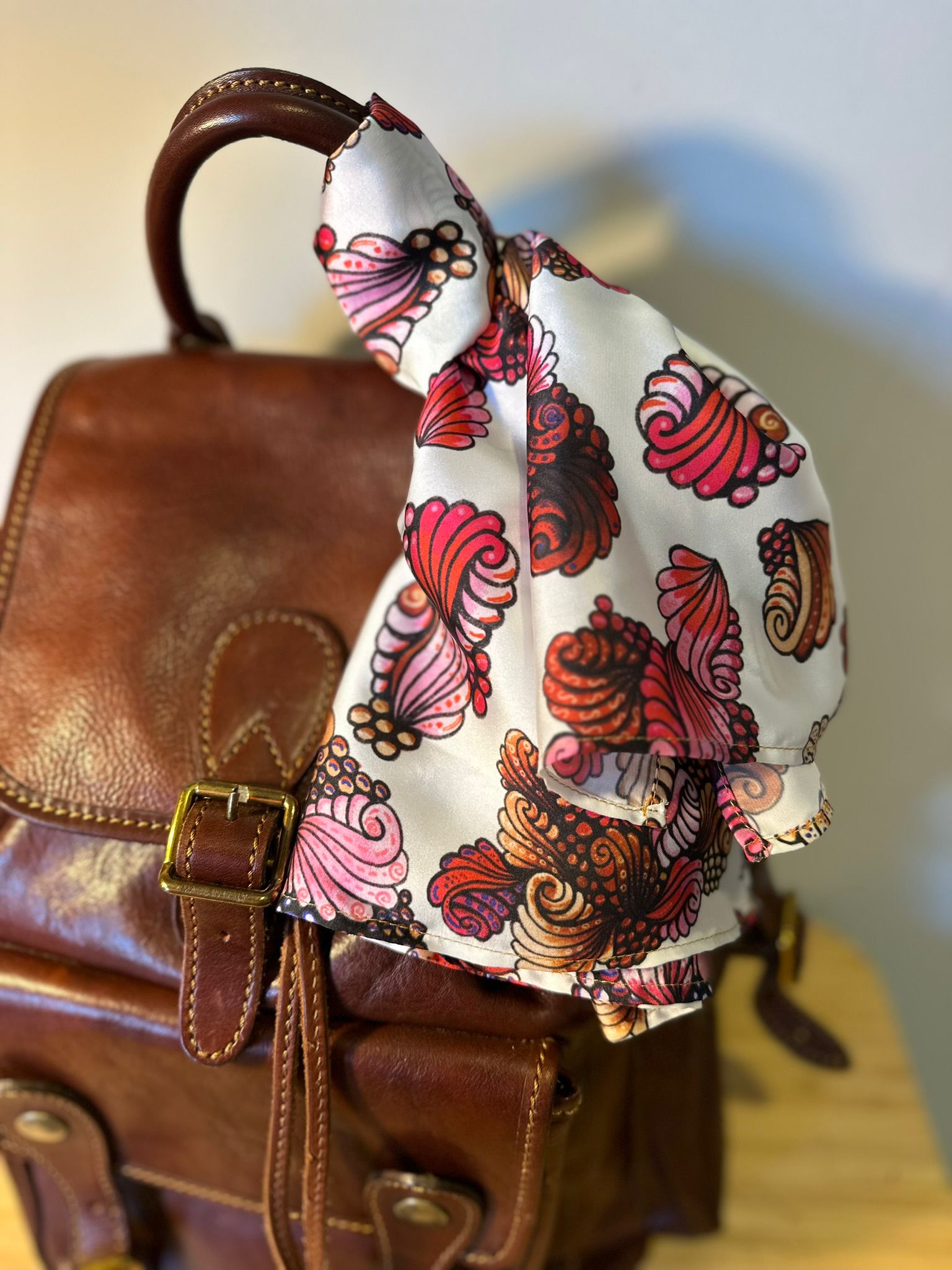 Lenço estampado de seda