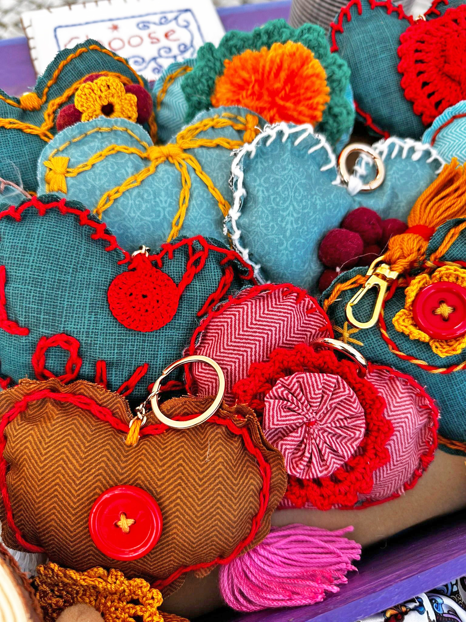 Chaveiros de Coração Artesanais