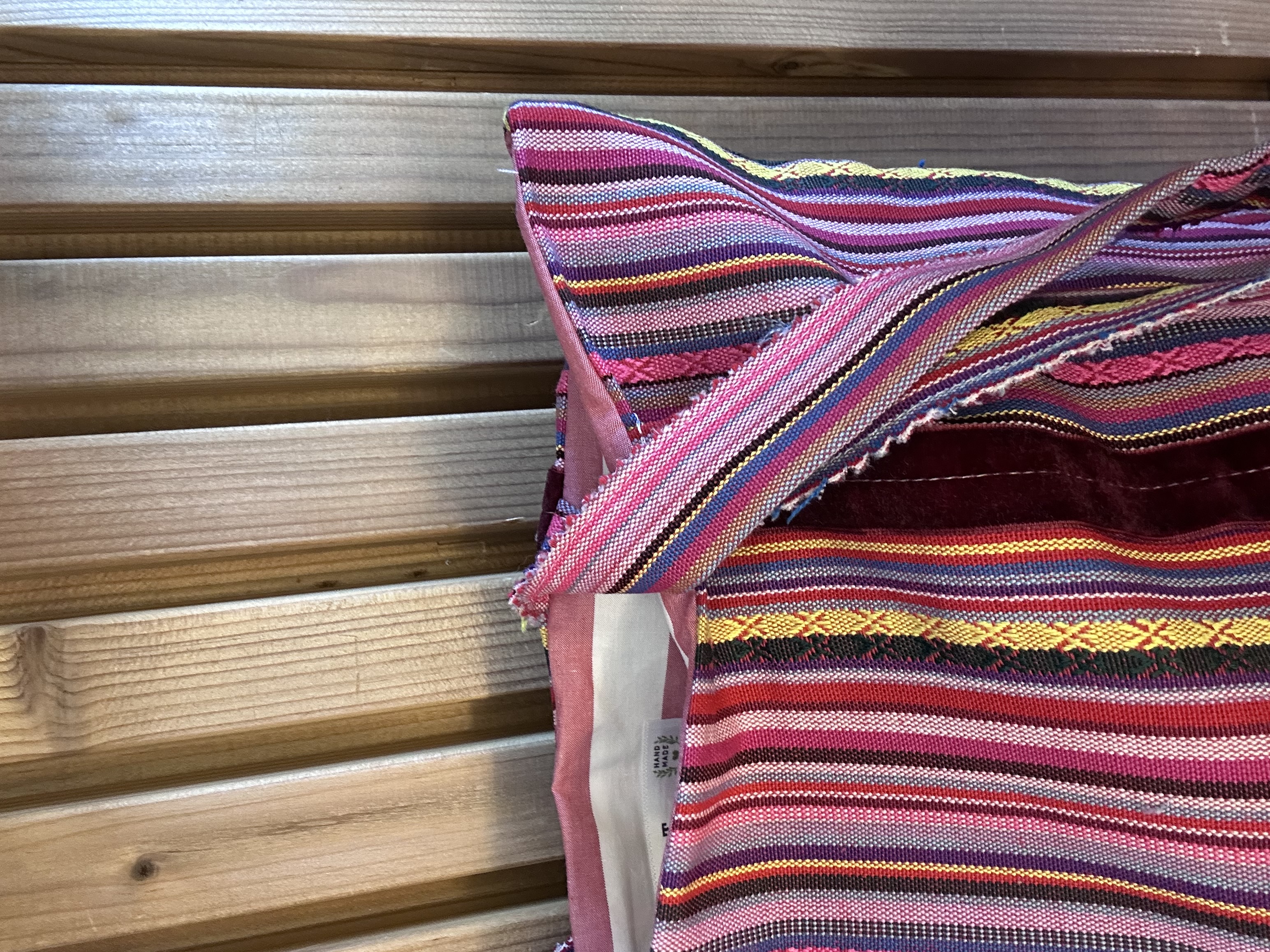 Saco Listrado com Veludo