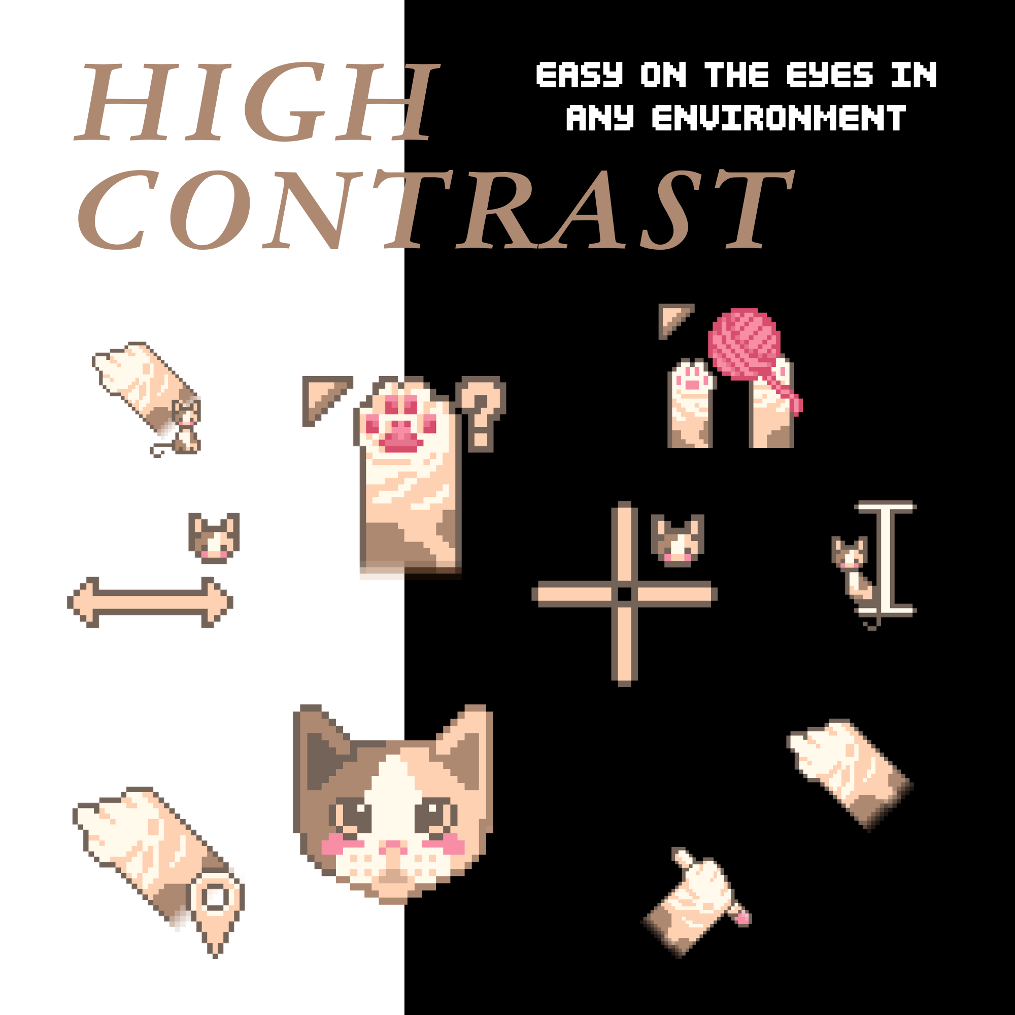 calico cat animated cursors - full aesthetic pack of all 17 states 