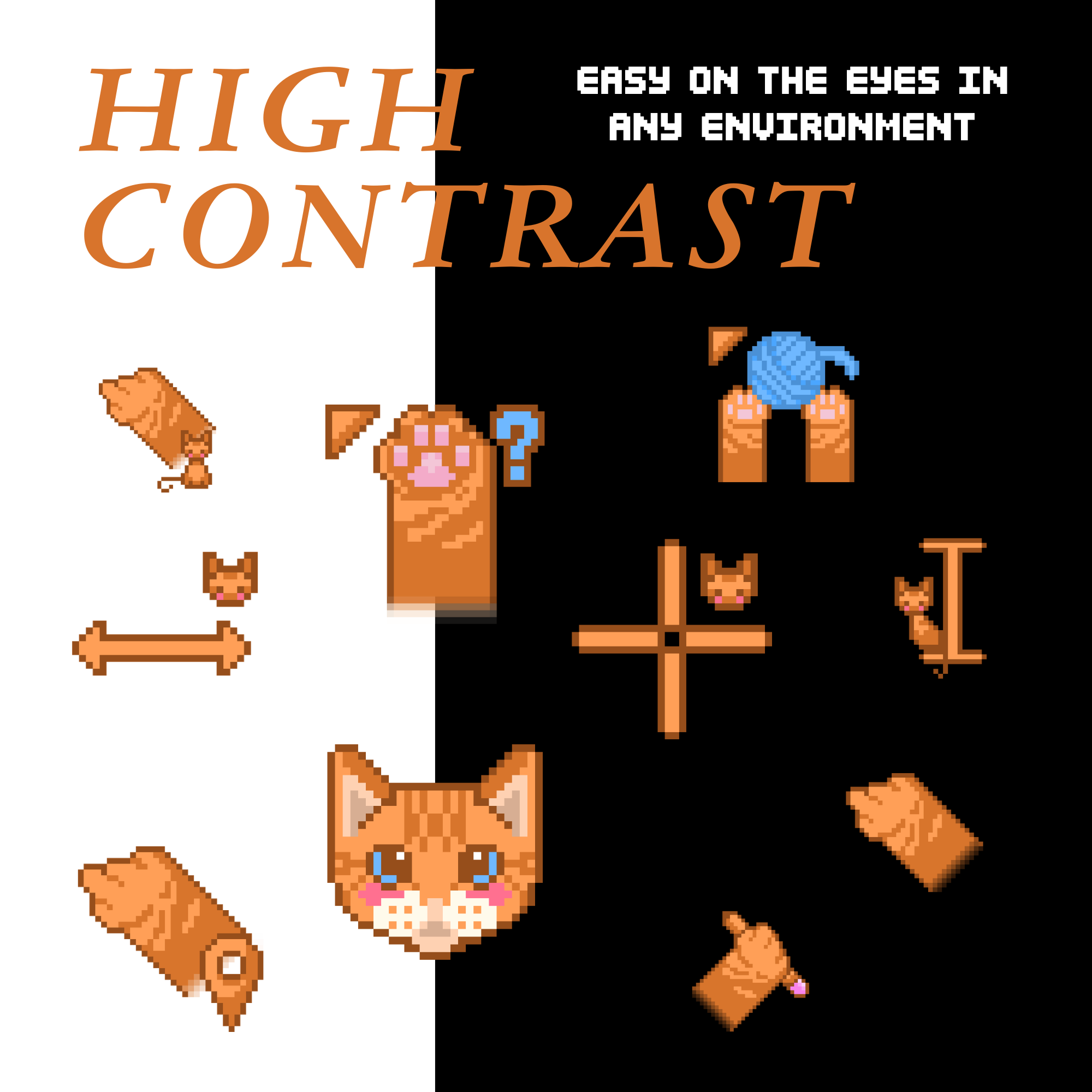 orange cat animated cursors - full aesthetic pack of all 17 states 