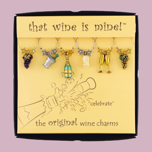 6-Piece Celebrate Painted Wine Charms