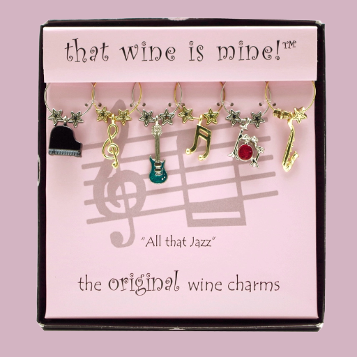 6-Piece All That Jazz Painted Wine Charms
