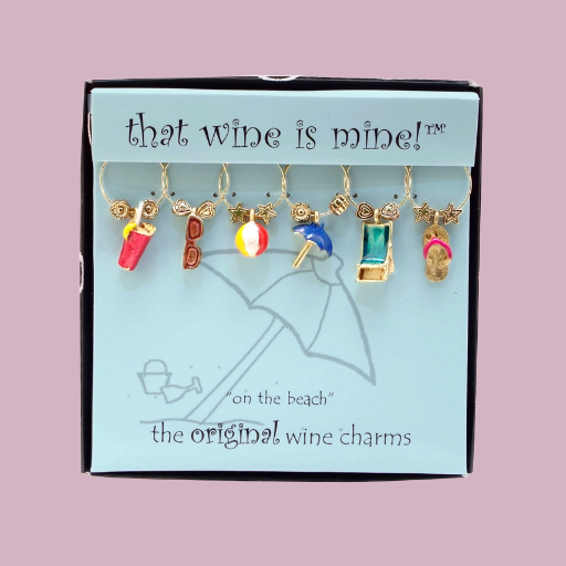 6-Piece Beach Theme Wine Charms Set