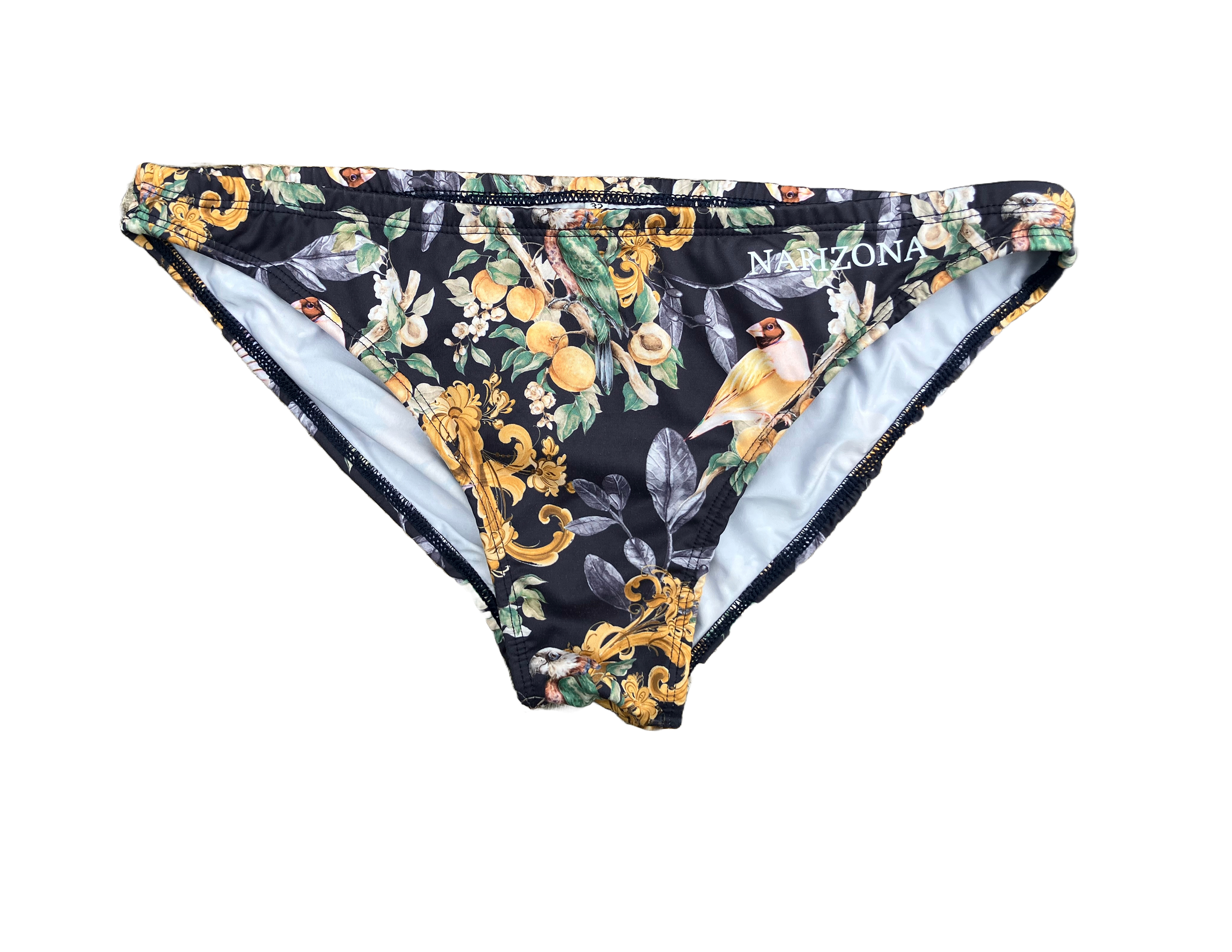 Floral Bird Print Bikini Bottom