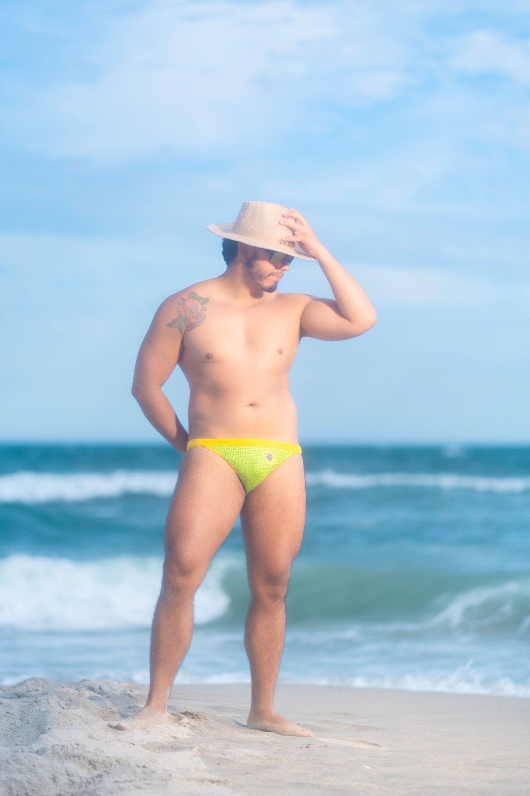Brazil theme knitted swimsuit 